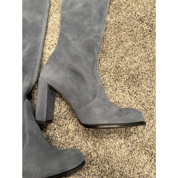 stuart weitzman highland suede over knee boots grey blue Size 6 EUC - Picture 6 of 7